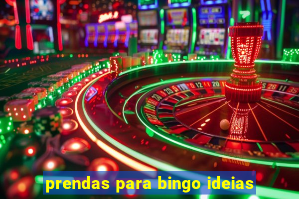 prendas para bingo ideias